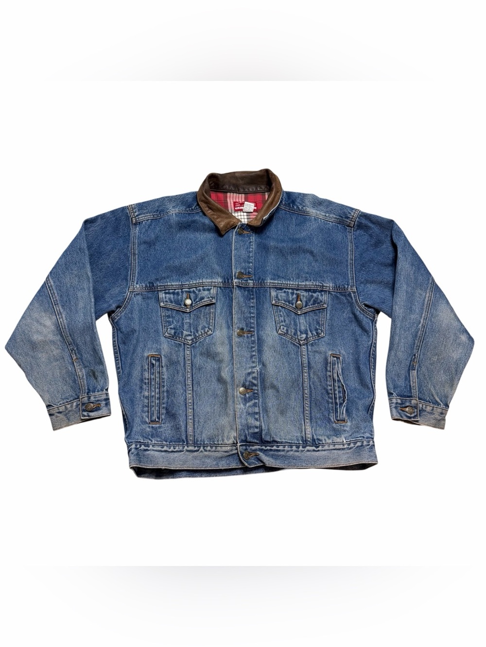 Vintage Marlboro Country Store Mens Blue Denim Button Up Jacket- Size XL